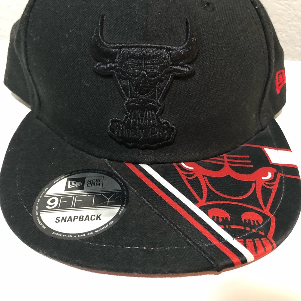 RARE New Era 9Fifty Chicago Bulls Snapback Hat Hardwood Classics Double logo